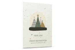 Samenpapier Weihnachtskarte 'Glücklich neues Jahr'