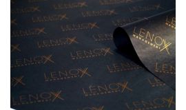 Seidenpapier schwarz mit Metallic-Druck | 18 g/qm