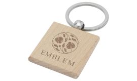 Quadratischer Schlüsselanhänger aus Buchenholz